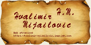 Hvalimir Mijailović vizit kartica